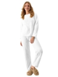 KOTTY Cozy Winter Wear for Women with Relaxed Fit Design (White,M)-KTYWINTERSET179M