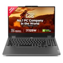 Lenovo Smartchoice LOQ AMD Ryzen 5 7235HS | NVIDIA RTX 3050 6GB (24GB RAM/512GB SSD/15.6″ (39.6cm)/Windows 11/Office Home 2024/100% sRGB/3 Mon. Game Pass/Grey/2.4Kg), 83JC00EFIN Gaming Laptop