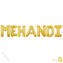 Mystic Toy Store Mehandi Banner Gold For Wedding Home Boys Girls Men Women Foil Balloon Decoration Decor Celebration Golden