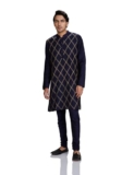 Amazon Brand – Symbol Men’s Polyester 41″ Kurta & Churidar Set_SY-A23-MNA-FKTC-239_Navy_2XL, Regular Fit