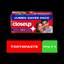 Closeup Long lasting 18 Hours Of Fresh Breath and White Teeth Toothpaste(600 g, Pack of 4)