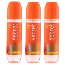 Secret Temptation Dew Body Mist Perfume for Women, Pack of 3 (135ml each)|No Gas Deo with Long-Lasting Fragrance|Dermatologically Tested & Safe on Skin|Vanilla Body Mist