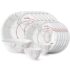 Larah by Borosil Nina Fluted Series Opalware Dinner Set | 33 Pieces for Family of 6 | Microwave & Dishwasher Safe | Bone-Ash Free | Crockery Set for Dining & Gifting | Plates & Bowls | White