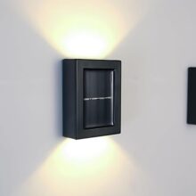 Patio Planet Solar Wall Light Exterior Porch Lights Fence Fixture Deck Patio Decor Water Resistant Modern Sconce for Outdoor Backyard Garden. (1)