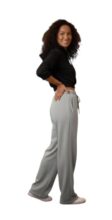 WARCOURT Womens Open Bottom Wide Legged Sweatpants .WC19RTA0126A-OPEN-BOTTOM-GREY-WomenOPEN Bottoms-38