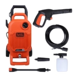 Black + Decker Bepw1800T 1700W 1810 Psi 125 Bar Pressure Washer for Car, Bike, Home & Garden Cleaning Use with Multiple Accessories Included, 1 Year Warranty, Orange & Black