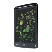 Portronics Ruffpad 12M | 12-Inch Re-Writable Multicolor LCD Writing Pad with One-Tap Erase, Smart Lock, Long Battery Life & Ruffpad App Support | Save & Share Your Child’s Creations (Black)