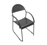Da Urban® 1 Seater Metal Chair With Arm Chair (Black)