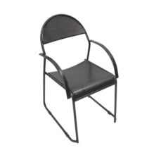 Da Urban® 1 Seater Metal Chair With Arm Chair (Black)