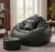 Sattva Piping 3XL Sofa Style Bean Bag Chair with Beans Filled | Faux Leather Bin Bags Sofa Combo with Footstool & Cushion | Large Beanbags for Adults, Teens & Home – Black with Royal Blue Piping