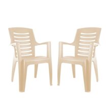 Cello Ultra Chair Set Of 2, Matte Beige | Unbreakable, Durable & Strong |Blended Pp Material, Easy To Clean |Plastic Chair For Living Room, Home & Office | 3 Years Warranty – Manufacturing Defects