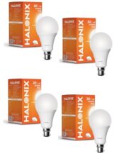 Halonix 20W Led Bulb | Cool Day Light (6500K)| Base- B22 | Energy Efficient | Surge Protection | Pack of 4