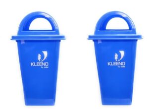 Cello Kleeno Plastic Garbage Dustbin With Dome Lid 60 Ltr – Blue/Blue (Combo)
