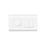 Wipro Northwest (Nowa) Switch Combo of 4M Plate + 1M 6A Switch x2 + 5 Step Fan Regulator, White (Kit 9)