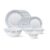 Larah By Borosil – Tiara Series, Pulse, 19 Pcs, Opalware Dinner Set, White