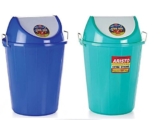 ARISTO Swing Lid Garbage Waste Dustbin with Metal Side Handle 25 LTR (Green & Blue) COMBO