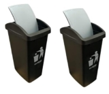 Cello Plastic Garbage Swing-Lid Dustbin 48 Ltr, Grey/Grey (Combo)