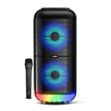 FRONTECH Solo Multimedia Wireless Trolley Speaker – 22W Output, Bluetooth 5.0, LED Display, Disco Light, Wheels, Handle – (SW-0178, Black)