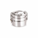 neelam Stainless Steel Lunch Box/Tiffin with Locking Clip, 2-Tier Container, 800 ml, Hot & Cold Leak-Proof, Compact & Durable, Perfect for Office, School, Picnic and Travel, Silver