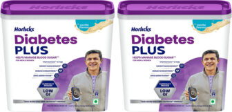 HORLICKS Diabetes Plus Vanilla 1kg Container, Pack of 2 (2 kg) Energy Drink(2×1 kg, Unflavored)