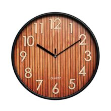 Amazon Brand- Solimo 12-Inch Analog Wall Clock – Charcoal Black Design, Embossed Frame with 3D Numbers, Silent Movement