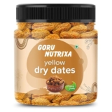 GORU NUTRIXA Dried Dates Yellow 1KG | Sukha Khajoor | Peela Khajoor | Kharik | Kharak | Kharek | Pila Chuara | Natural & Healthy Superfood Chhuara | Rich in Nutrients & Fiber