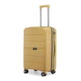Provogue Cascade Hard-Sided PP 75 Cm Trolley Bag Large Size | Expandable Space with 8 Wheels Trolley Bags for Travel | Combination Lock | 5 Year Warranty (Golden Yellow)