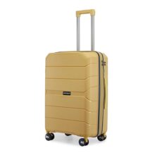 Provogue Cascade Hard-Sided PP 75 Cm Trolley Bag Large Size | Expandable Space with 8 Wheels Trolley Bags for Travel | Combination Lock | 5 Year Warranty (Golden Yellow)