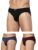 Levi’s Men’s Cotton Brief (Pack of 3) (PR80946_Black, N.Melange, Wine_Medium_Multicolor_M)