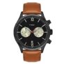 TIMEX Analog Watch for man with Black Round Dial & Tan Leather Strap Band Water Resistant Men’s Wrist Watches – TWEG19808
