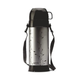 Milton Eiffel 1000 Vacuum Insulated Thermos Flask With Strap To Carry, 910 Ml, Long Hours Hot & Cold Water Bottle For Office, Hiking, Trekking, Travel, Black