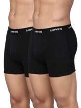 Levi’s Men’s Cotton Style #001 Classic Regular Fit Solid Boxer (Pack of 2) (#001-BOXER Brief BLK-P2, Black_M)
