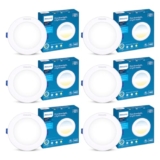PHILIPS polycarbonate 10-watt 3 Colours in 1 LED Downlighter|Starfit 3 Colours in 1 LED Downlighter for Home & Decoration|Colour : Tunable White, Pack of 6