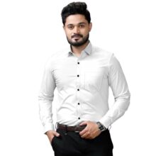 Dream Crushers Men’s Slim Fit Striped Formal Shirt | Full Sleeves | Spread Collar with Hanging Twin Tape | Premium Office & Business Wear (in, Alpha, S, Regular, White)