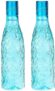 Floraware Food Grade Premium Plastic Fridge Mosaic Water Bottle, BPA Free | 100% Leak Proof | Office Bottle | Gym Bottle | Home | Kitchen | Travel Bottle Drinking Bottle, 1000ml Pack of 2, Blue