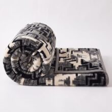 BSB HOME® Premium Super Soft Cloudy Printed Mink Single Bed Blanket for All Season, Ultrasoft & Cozy Single Ply Blanket | |152 x 228 Cm (Light Grey & Black, Pack of 1)
