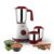 Maharaja Whiteline 500W Mixer Grinder with 3 Stainless Steel Jars with lid and 20,000 RPM Motor Speed (White & Cherry Red)
