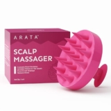 Arata Scalp Massager With Medical-Grade Silicone Bristles | For Dry, Oil Massage, Shampoo & Conditioning | Exfoliates, Deep Cleansing, Blood Flow, Prevents Dandruff | For Men & Women