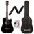 Juârez Acoustic Guitar Kit, JRZ38C/BK 38 Inch Cutaway, 038C with Bag, Strings, Pick and Strap, Black