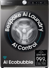 Samsung 8 kg 5 star, AI Control, AI Eco Bubble, Wi-Fi Fully Automatic Front Load Washing Machine with In-built Heater Black, Grey(WW80T504DAX1TL)
