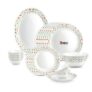 Treo by Milton Opalware Aurelia Meena Dinner Set of 21 | Serving for 6 | Microwave & Dishwasher Safe | Bone-Ash Free | Tempered Toughness | Plates & Bowls | Crockery Set for Dining & Gifting