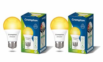 Crompton Dyna Ray 9W Round E27 LED Warm White Pack of 2