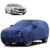 Sulfar 100% Water Resistant Car Body Cover Compatible with Mirror for Skoda Slavia (Triple Stitched, Full Bottom Elastic, Blue Tafetta with Yellow Piping)