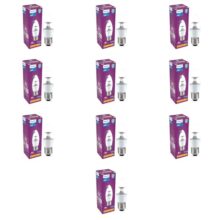 PHILIPS 4W LED Clear Candle Bulb | Warm White 3000K | E14 Base | Energy Efficient Decorative LED Light | Clear Lens Design | Pack of 10