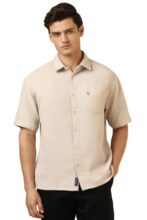 Allen Solly Mens Casual Half Sleeve Shirts Beige