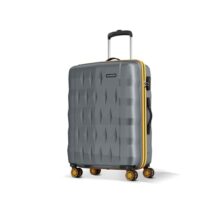 Aristocrat Comet Medium Polycarbonate Hard Case 8-Wheel Trolley Bag, Grey