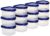 Amazon Brand – Solimo Plastic Storage Containers with Lid, Set of 12 (250ml each), Blue