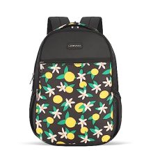 Lavie Sport Lime 26L Floral Printed School Backpack For Girls (Black)