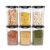 MILTON Square Premium Containers for Kitchen Storage Set of 6 (1100 ml each) Food Grade, BPA Free I Stackable, Transparent I Durable, Multi-purpose, Space Saving, Black