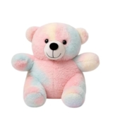 KIDS STORE Super Soft Rainbow Teddy Bear Stuffed Toy Fluffy Multicolor Plush Doll with Cute Expression Ideal Gift for Children Toddlers Decoration Playtime Buddy Plush Collectors(30 CM)